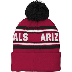 Arizona Cardinals Youth Jacquard Cuffed Knit Hat with Pom - Cardinal for sale