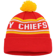 Kansas City Chiefs Youth Jacquard Cuffed Knit Hat with Pom - Red on sale