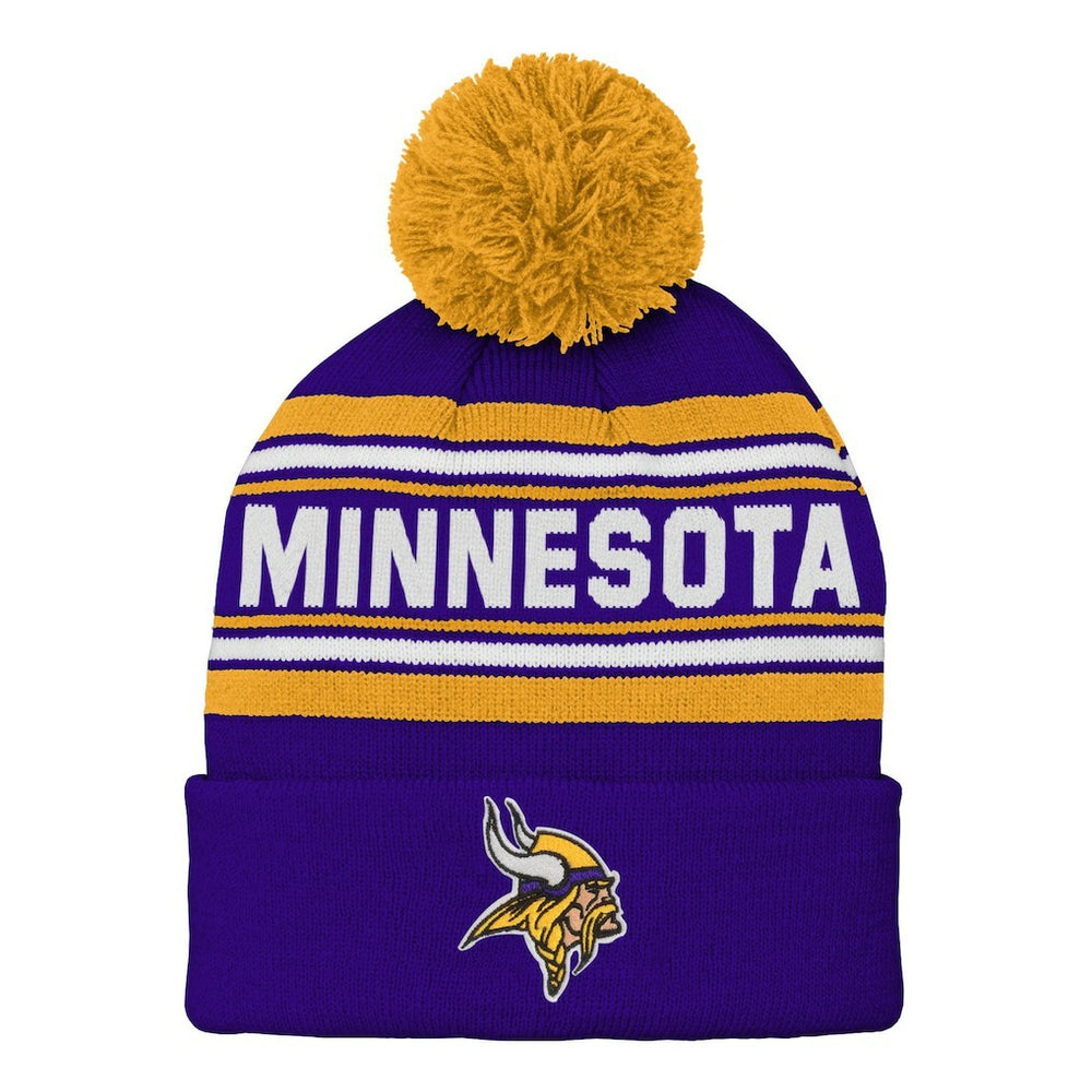 Minnesota Vikings Youth Jacquard Cuffed Knit Hat with Pom - Purple online