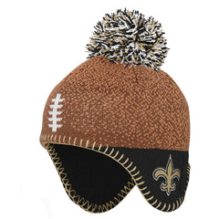 New Orleans Saints Preschool Football Head Knit Hat with Pom - Brown discount