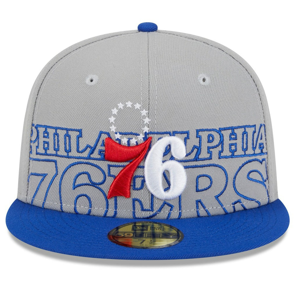 Philadelphia 76ers 2023 NBA Draft Two-Tone 59FIFTY Fitted Hat - Gray/Royal online