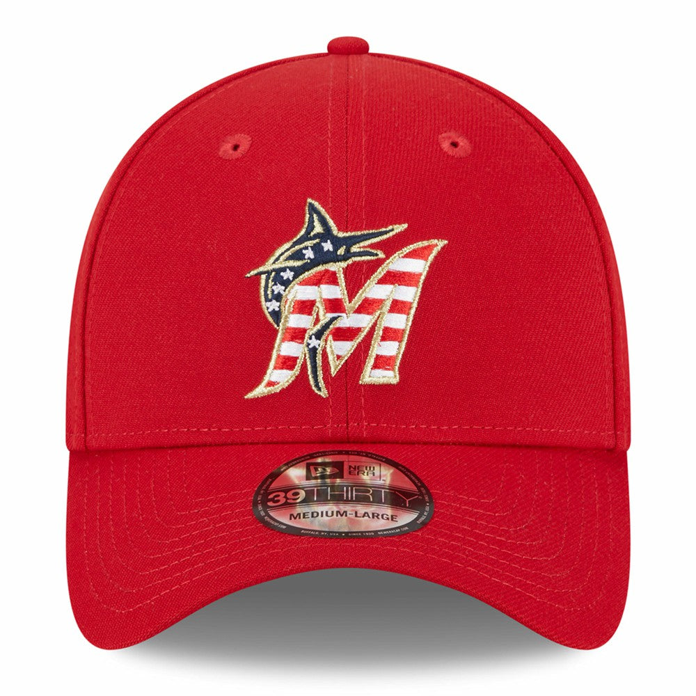 Miami Marlins 2023 Fourth of July 39THIRTY Flex Hat Red