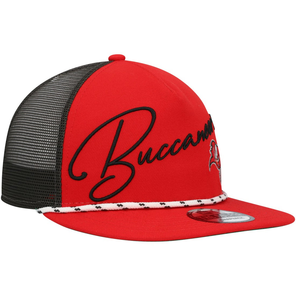 Tampa Bay Buccaneers New Era Script Logo Golfer 9FIFTY Snapback Hat - Red sale