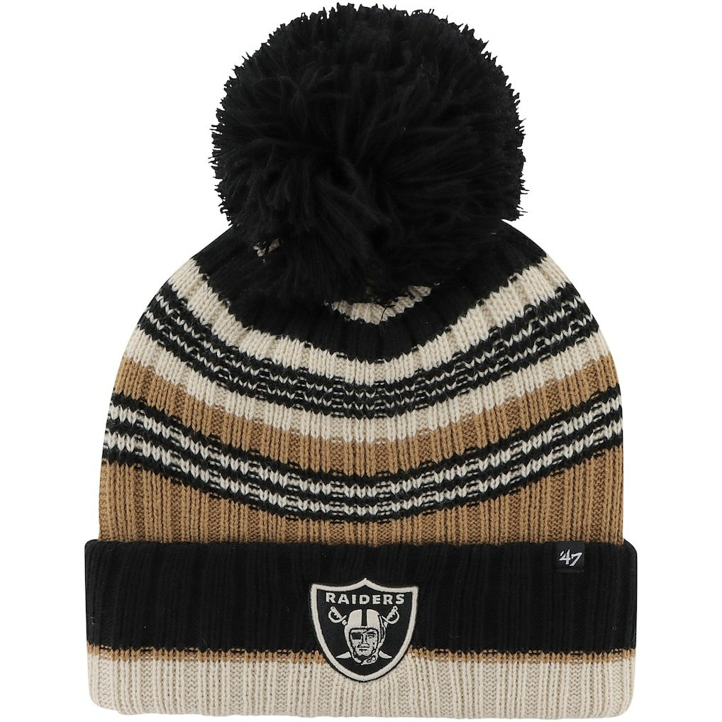 Las Vegas Raiders '47 Women's Barista Cuffed Knit Hat with Pom - Natural online