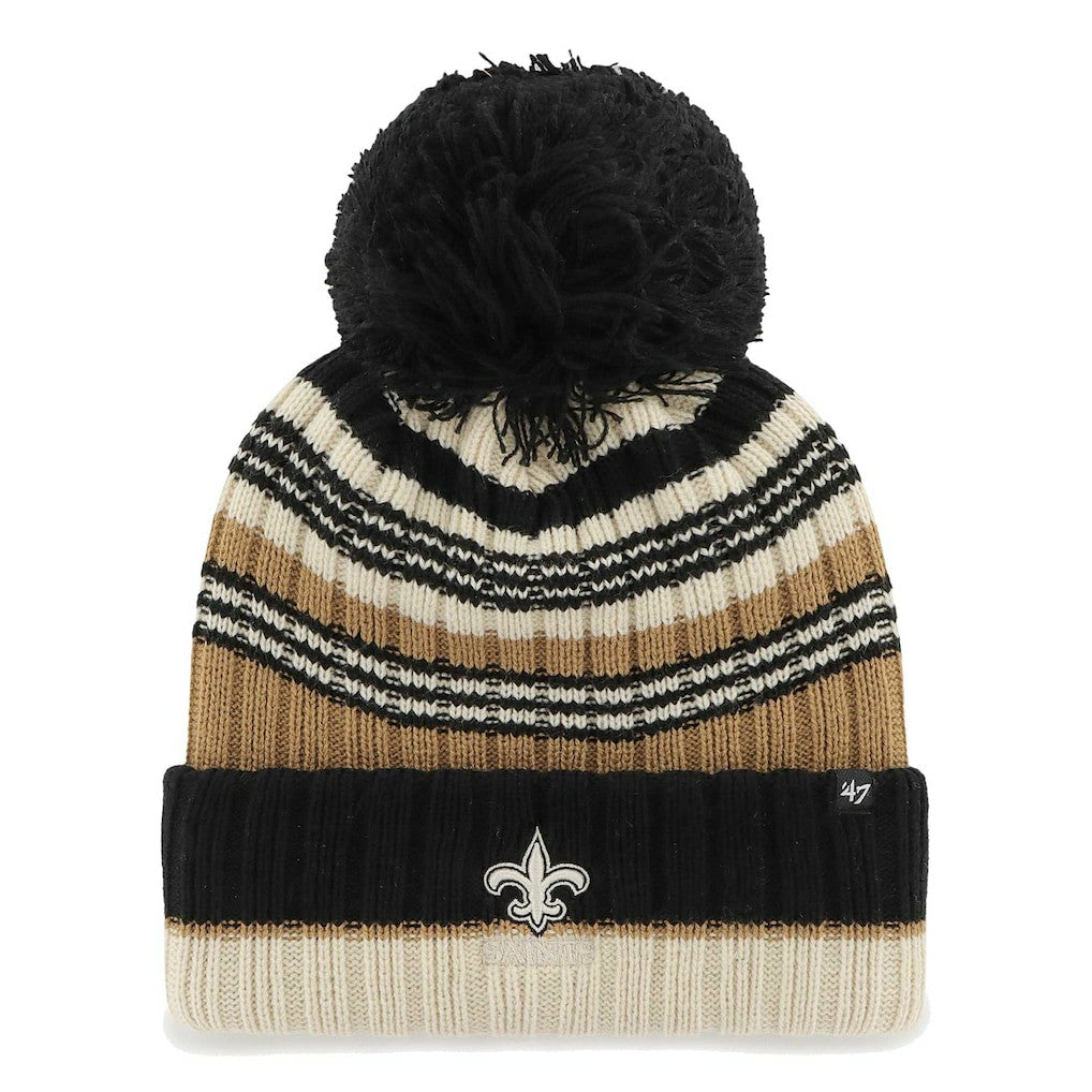 New Orleans Saints '47 Women's Barista Cuffed Knit Hat with Pom - Natural online