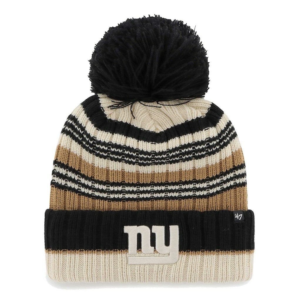 New York Giants '47 Women's Barista Cuffed Knit Hat with Pom - Natural for sale