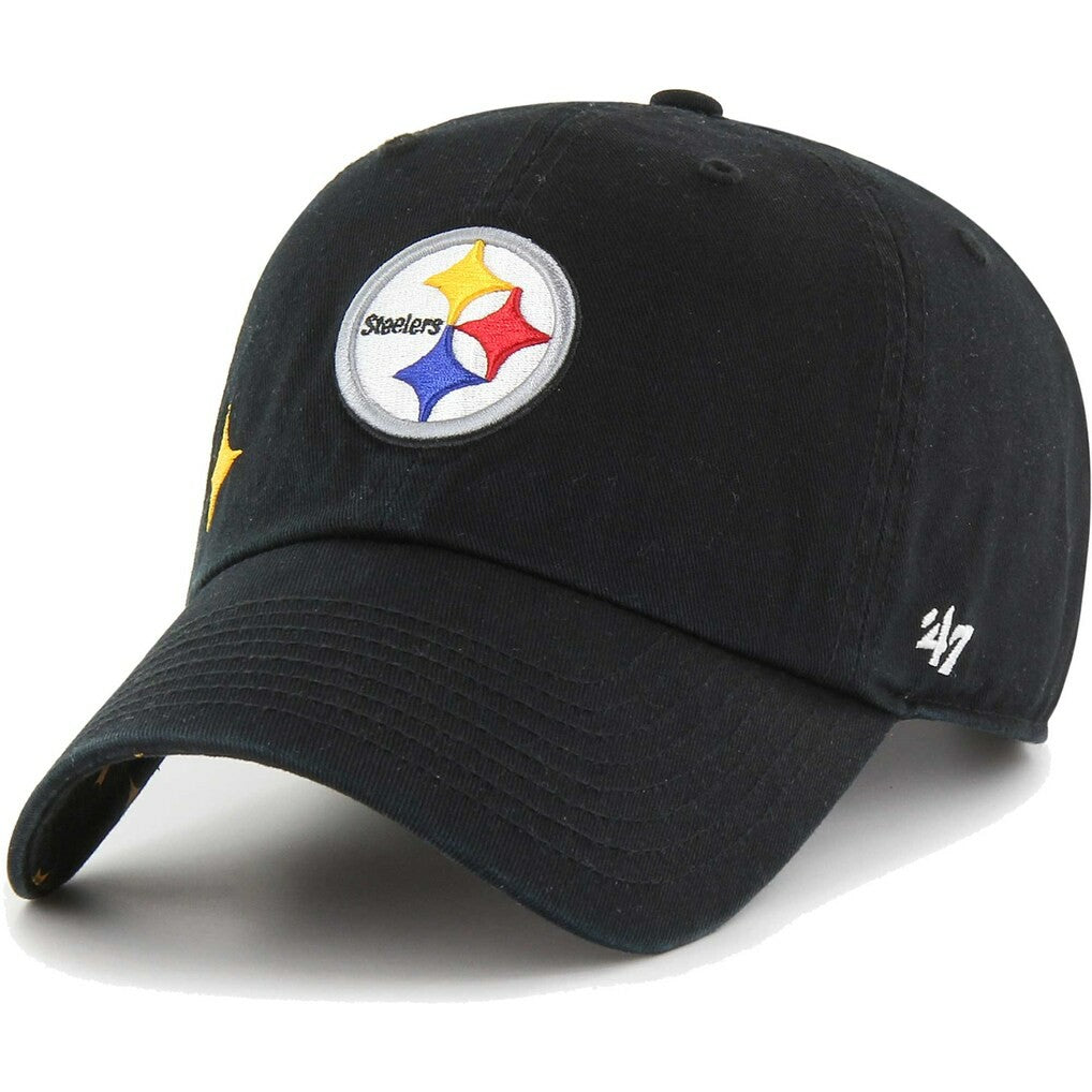 Pittsburgh Steelers '47 Women's Confetti Icon Clean Up Adjustable Hat - Black on sale