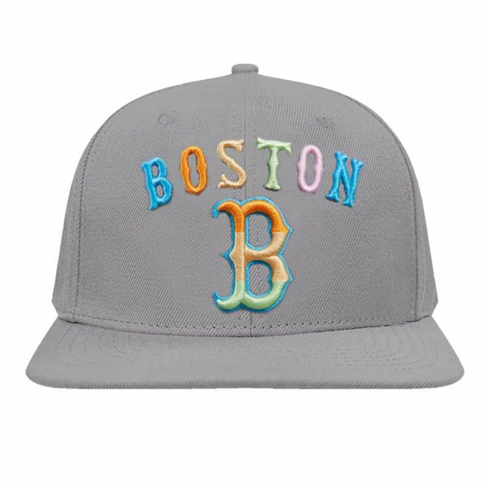 Boston Red Sox Pro Standard Washed Neon Snapback Hat Gray