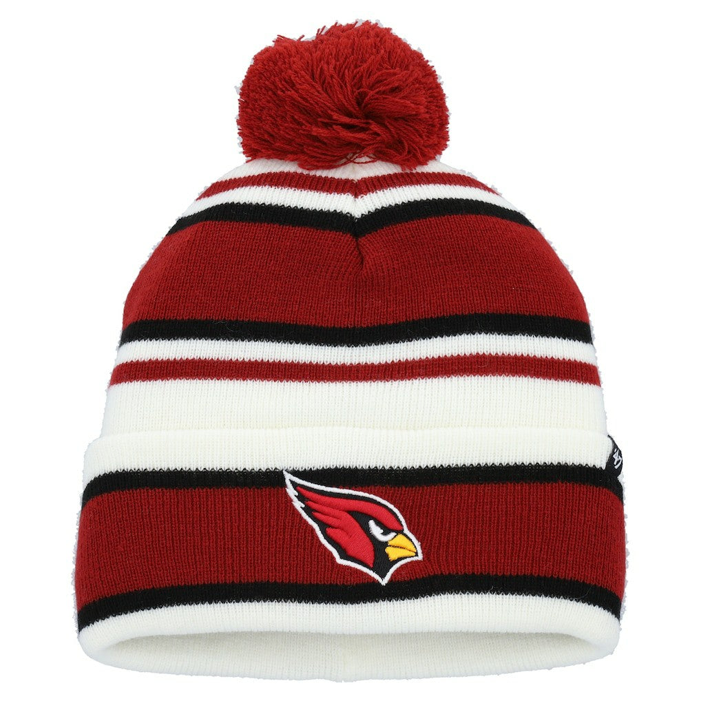 Arizona Cardinals '47 Youth Stripling Cuffed Knit Hat with Pom - White for sale