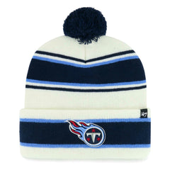 Tennessee Titans '47 Youth Stripling Cuffed Knit Hat with Pom - White for sale