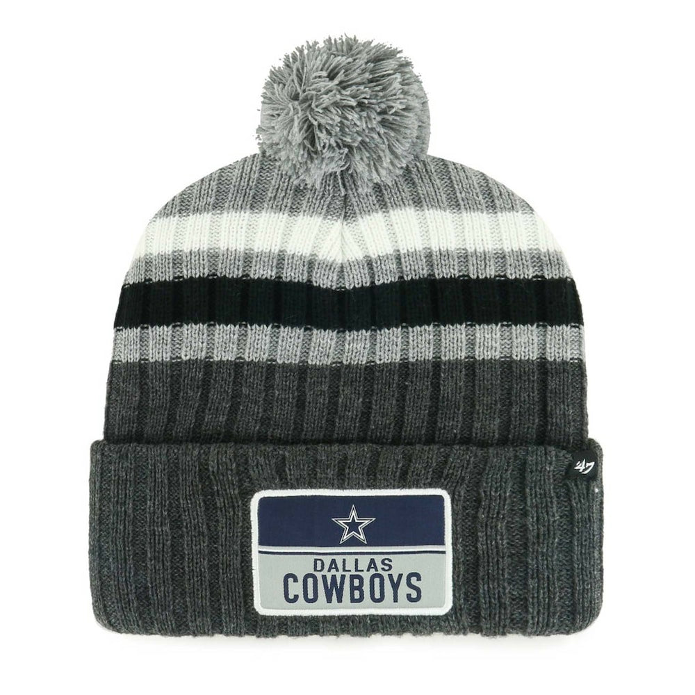 Dallas Cowboys '47 Stack Cuffed Knit Hat with Pom - Gray outlet