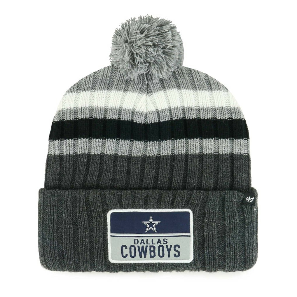 Dallas Cowboys '47 Stack Cuffed Knit Hat with Pom - Gray outlet