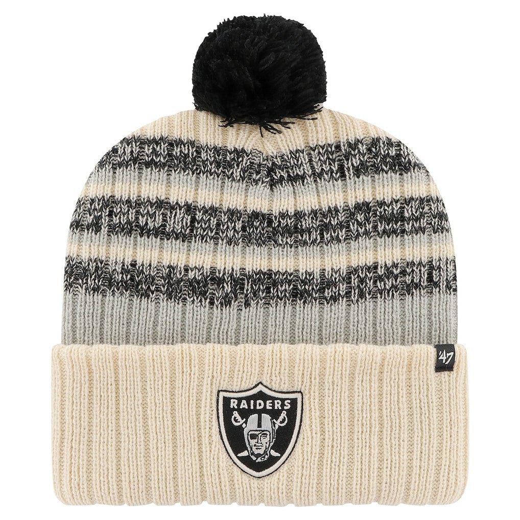 Las Vegas Raiders '47 Tavern Cuffed Knit Hat with Pom - Natural online