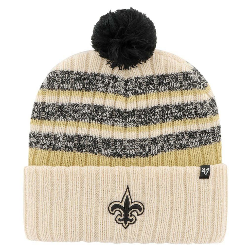 New Orleans Saints '47 Tavern Cuffed Knit Hat with Pom - Natural for sale