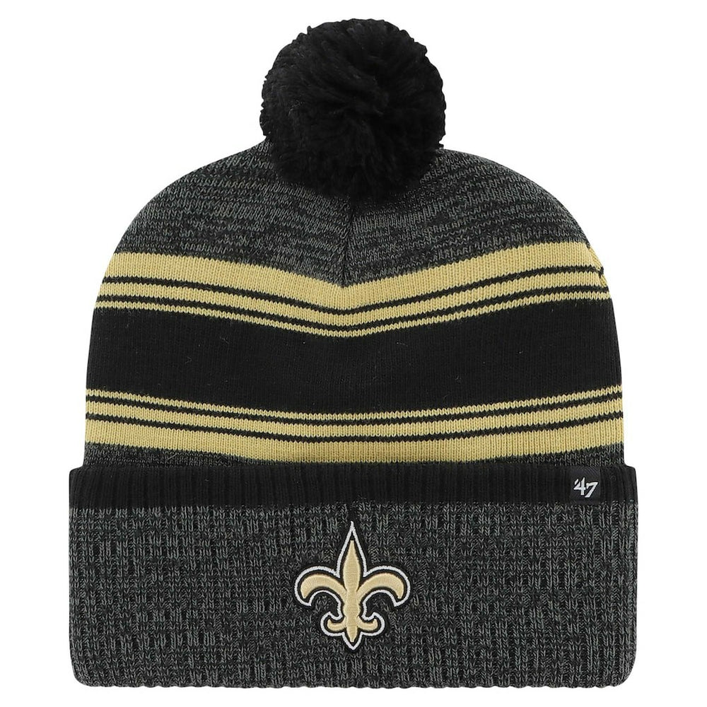 New Orleans Saints '47 Fadeout Cuffed Knit Hat with Pom - Black cheap