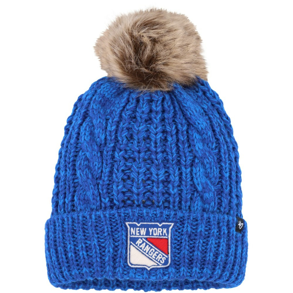 New York Rangers '47 Women's Meeko Cuffed Knit Hat with Pom - Royal Hats