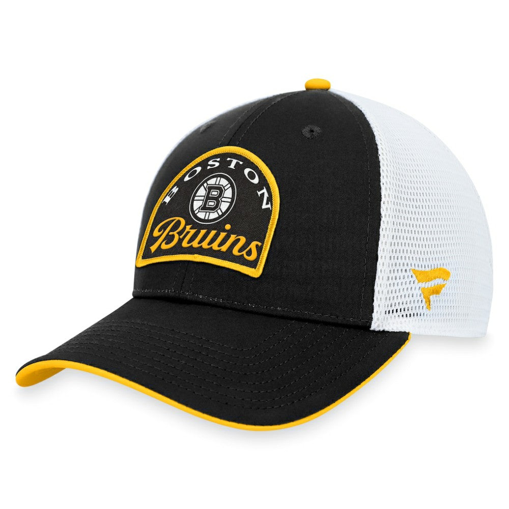 Boston Bruins Fanatics Fundamental Adjustable Hat - Black/White Hats