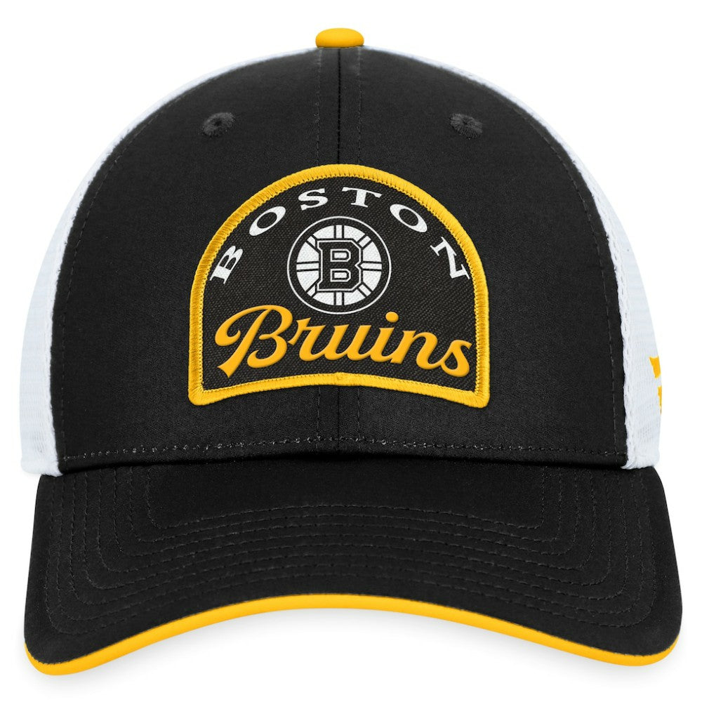 Boston Bruins Fanatics Fundamental Adjustable Hat - Black/White Hats