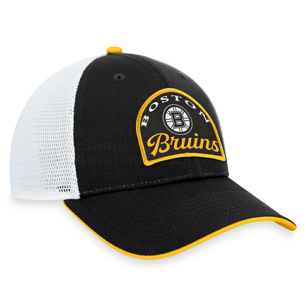 Boston Bruins Fanatics Fundamental Adjustable Hat - Black/White Hats