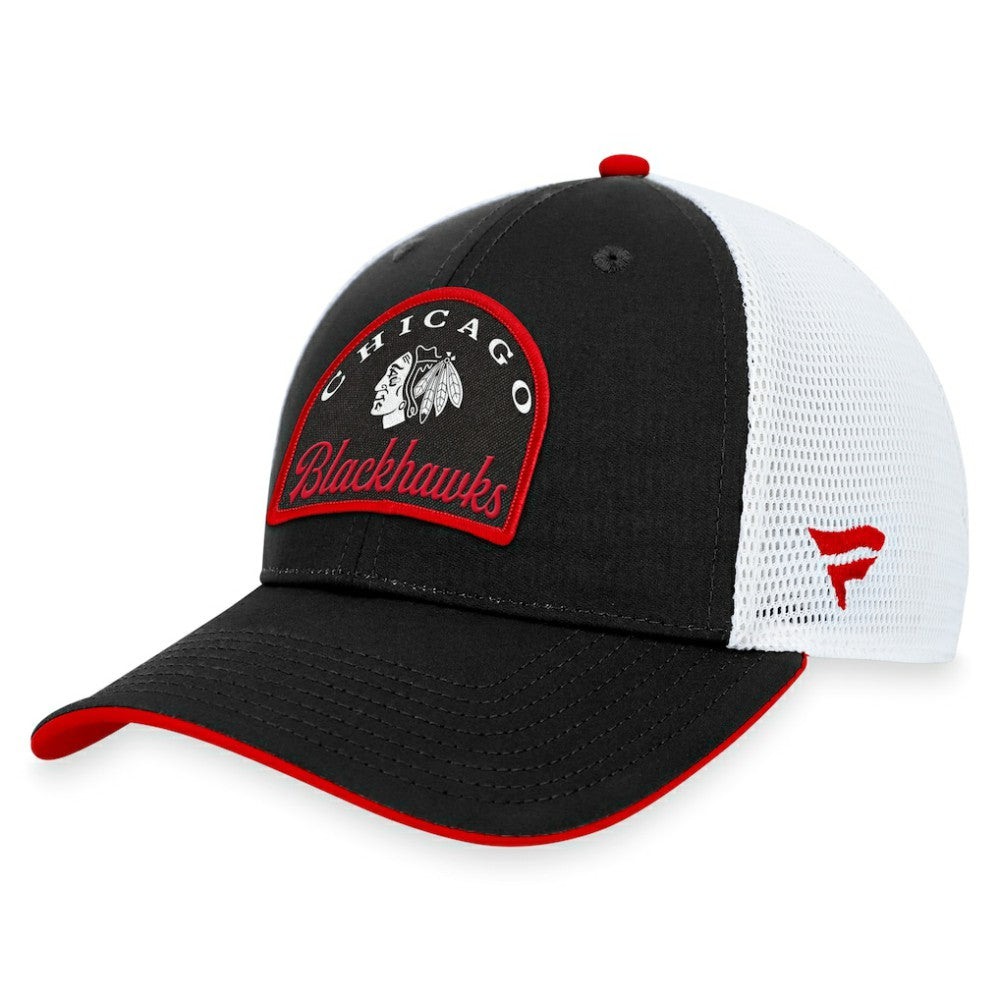 Chicago Blackhawks Fanatics Fundamental Adjustable Hat - Black/White Hats