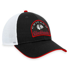 Chicago Blackhawks Fanatics Fundamental Adjustable Hat - Black/White Hats
