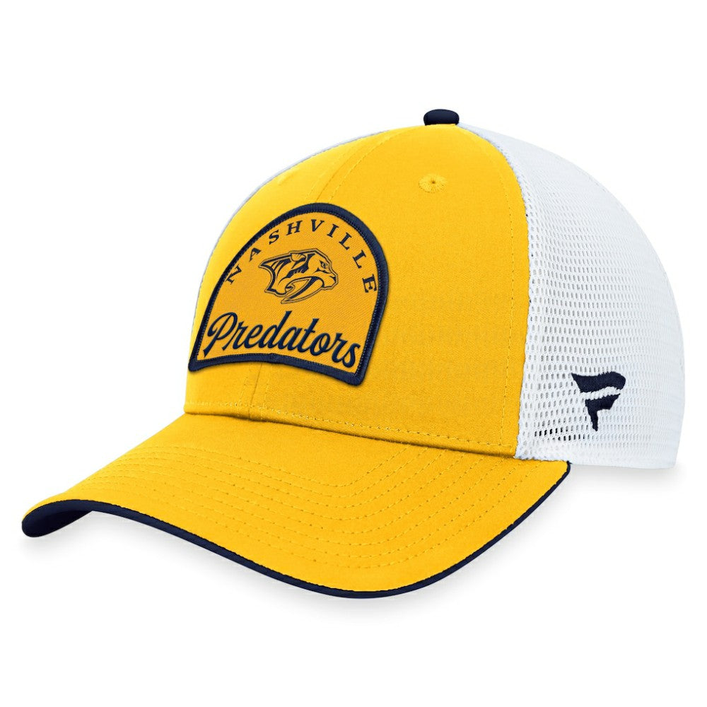 Nashville Predators Fanatics Fundamental Adjustable Hat - Gold/White Hats