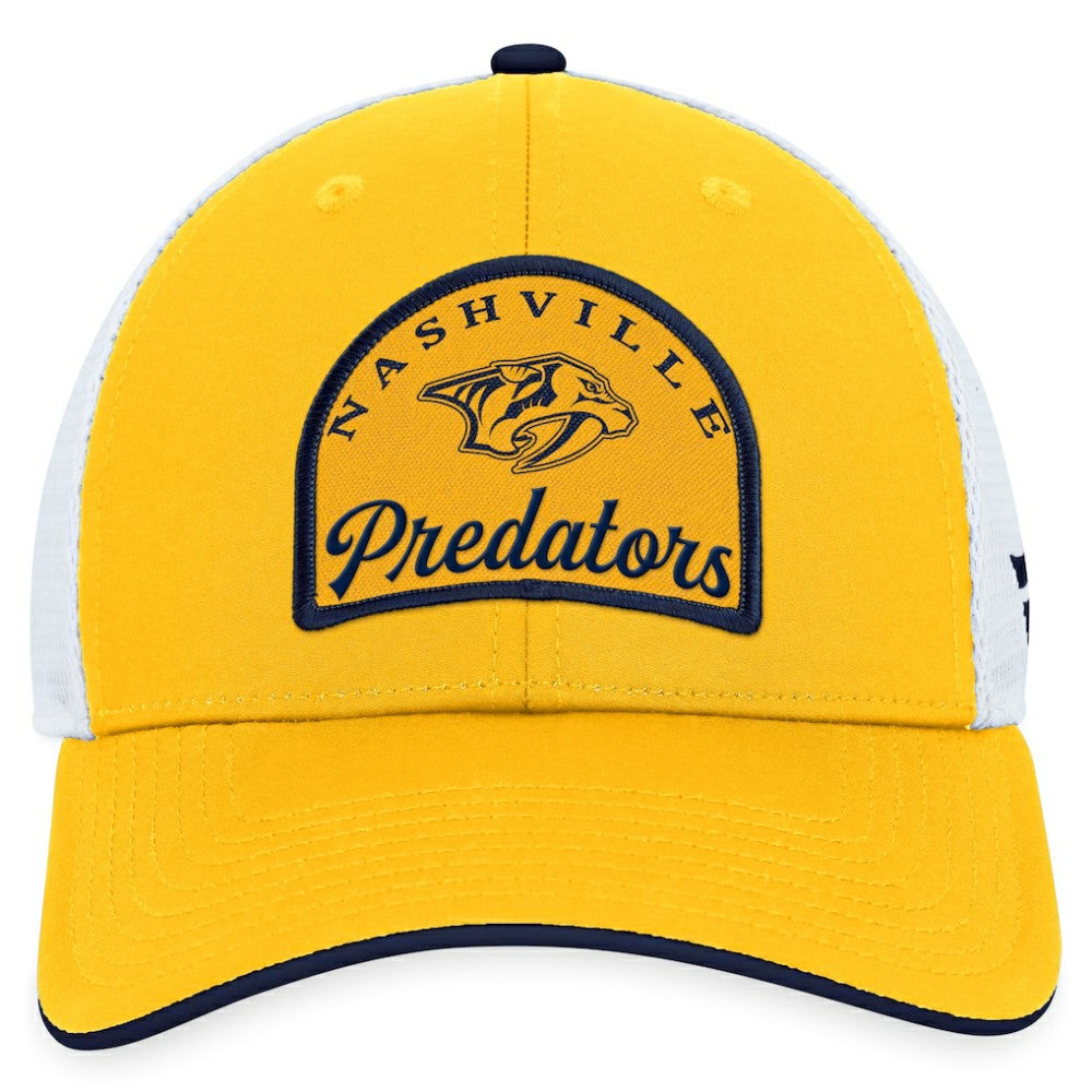 Nashville Predators Fanatics Fundamental Adjustable Hat - Gold/White Hats