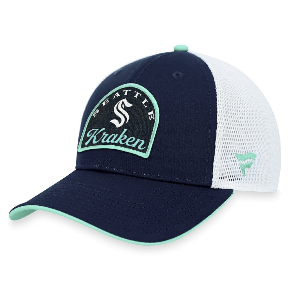 Seattle Kraken Fanatics Fundamental Adjustable Hat - Deep Sea Blue/White Hats