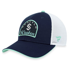 Seattle Kraken Fanatics Fundamental Adjustable Hat - Deep Sea Blue/White Hats