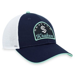 Seattle Kraken Fanatics Fundamental Adjustable Hat - Deep Sea Blue/White Hats