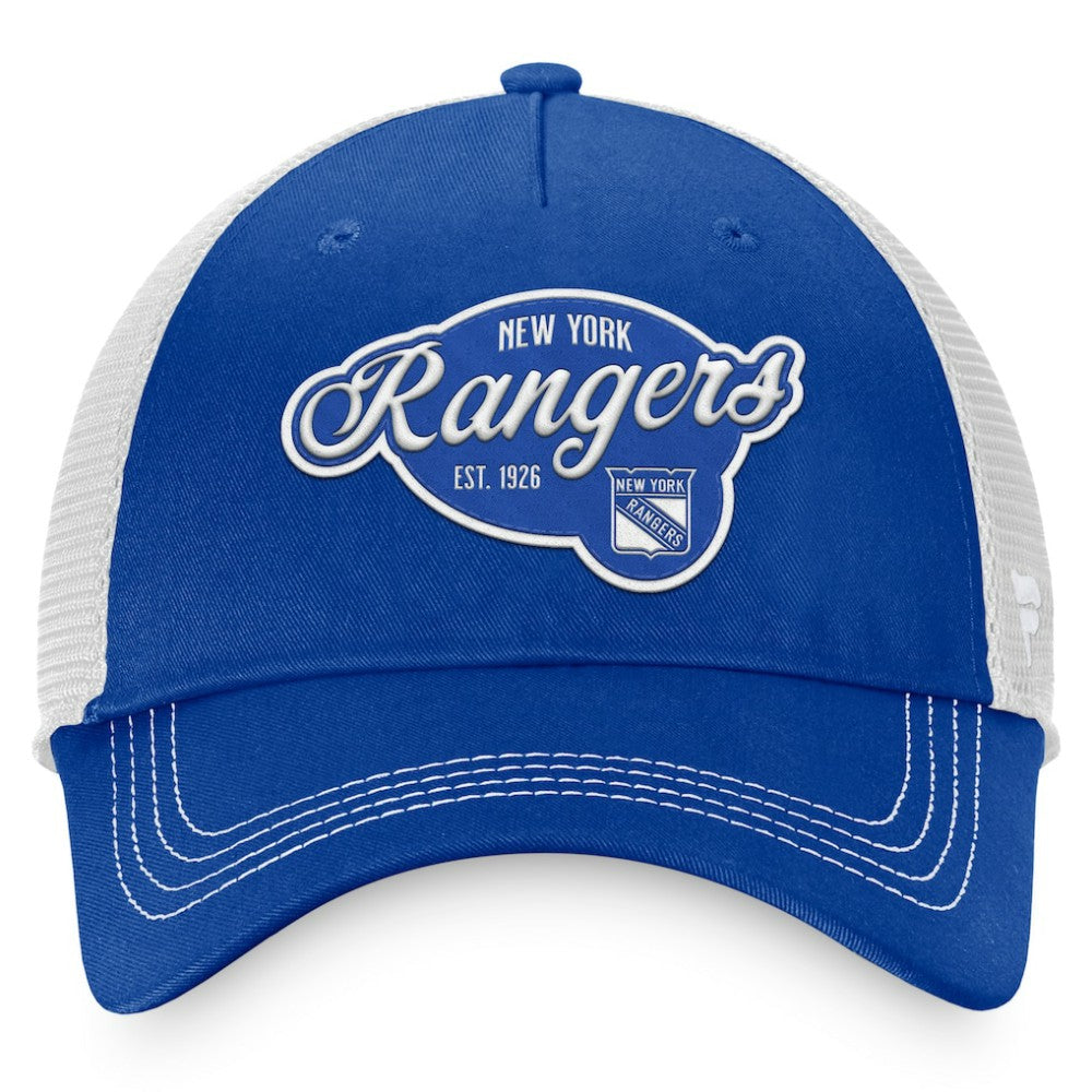 New York Rangers Fanatics Women's Fundamental Trucker Adjustable Hat - Navy/White Hats
