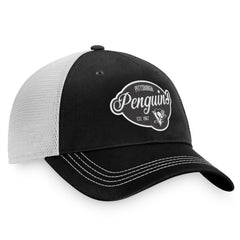 Pittsburgh Penguins Fanatics Women's Fundamental Trucker Adjustable Hat - Black/White Hats
