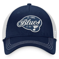 St. Louis Blues Fanatics Women's Fundamental Trucker Adjustable Hat - Navy/White Hats