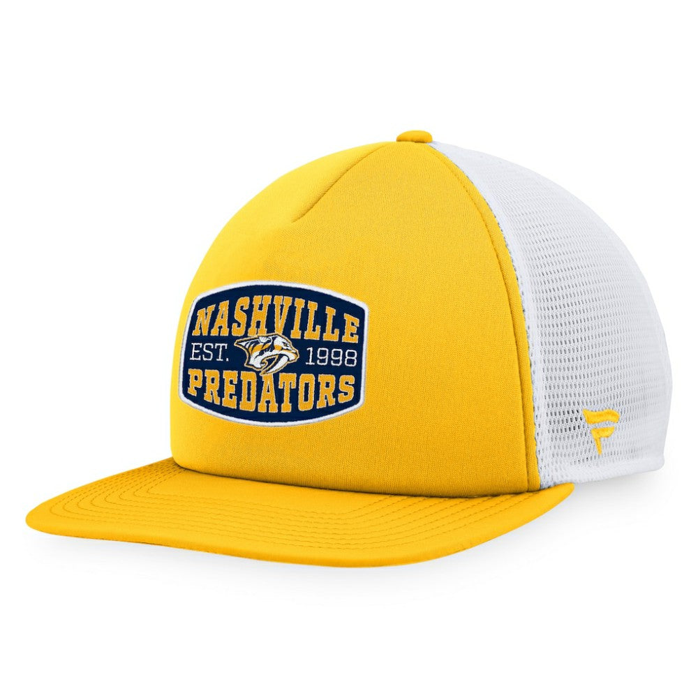Nashville Predators Fanatics Foam Front Patch Trucker Snapback Hat - Gold/White Hats