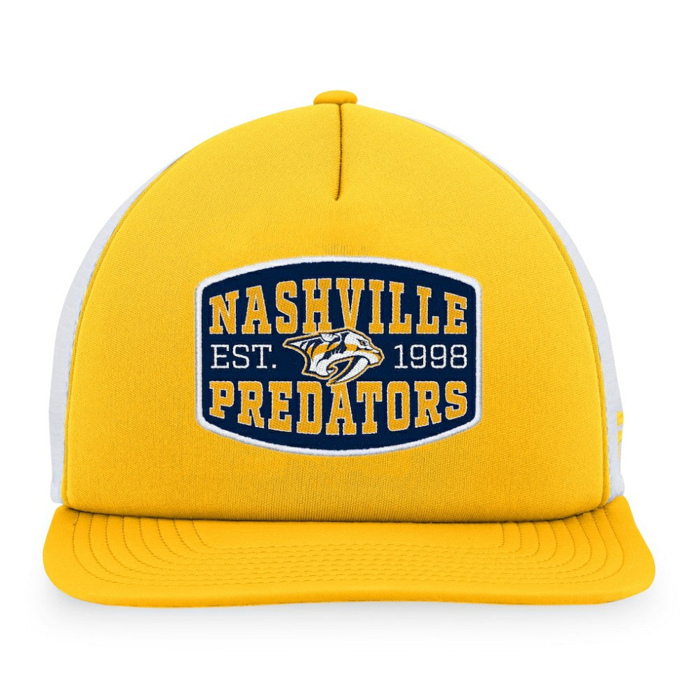 Nashville Predators Fanatics Foam Front Patch Trucker Snapback Hat - Gold/White Hats