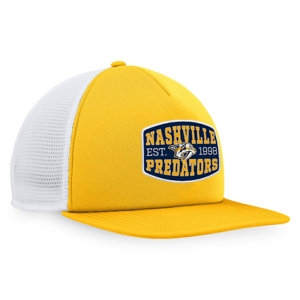 Nashville Predators Fanatics Foam Front Patch Trucker Snapback Hat - Gold/White Hats