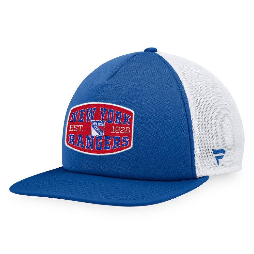 New York Rangers Fanatics Foam Front Patch Trucker Snapback Hat - Navy/White Hats