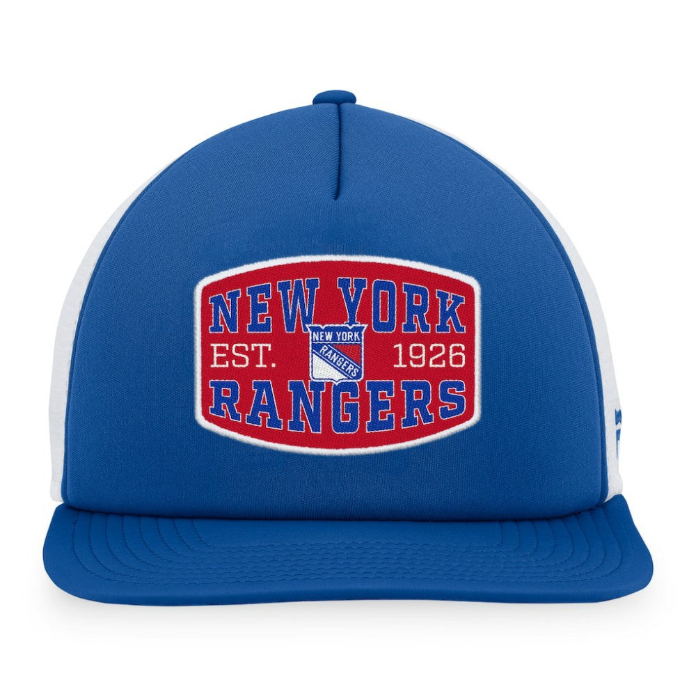 New York Rangers Fanatics Foam Front Patch Trucker Snapback Hat - Navy/White Hats