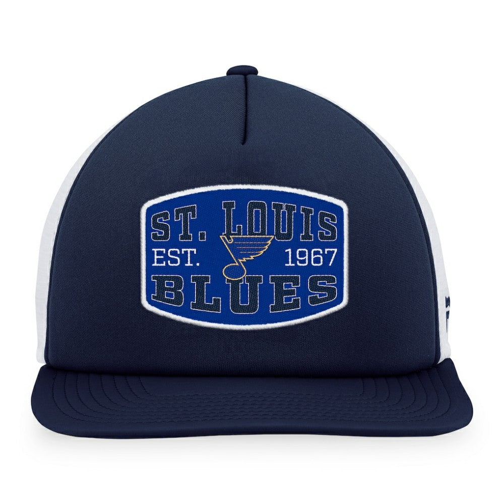 St. Louis Blues Fanatics Foam Front Patch Trucker Snapback Hat - Navy/White Hats