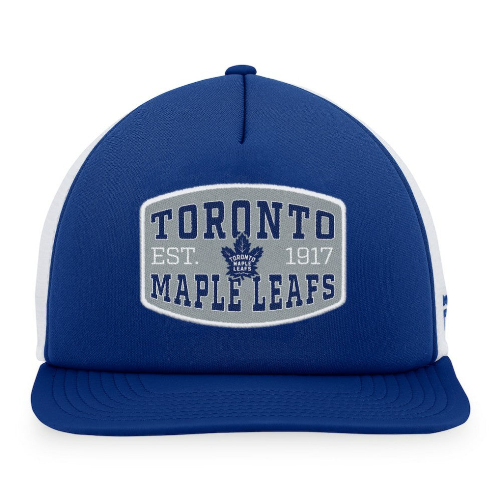 Toronto Maple Leafs Fanatics Foam Front Patch Trucker Snapback Hat - Blue/White Hats