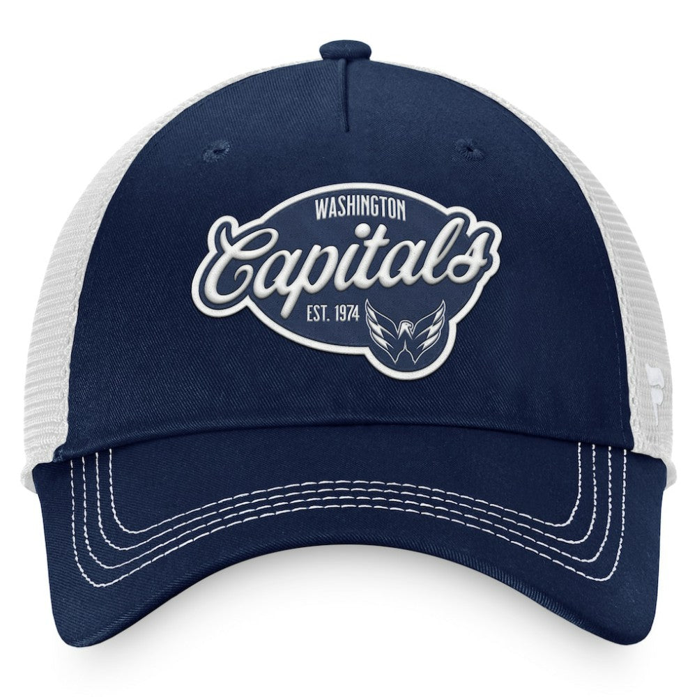 Washington Capitals Fanatics Women's Fundamental Trucker Adjustable Hat - Navy/White Hats