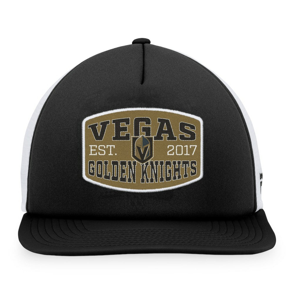 Vegas Golden Knights Fanatics Foam Front Patch Trucker Snapback Hat - Black/White Hats