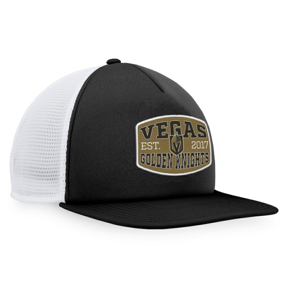 Vegas Golden Knights Fanatics Foam Front Patch Trucker Snapback Hat - Black/White Hats