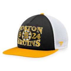 Boston Bruins Fanatics Heritage Vintage Foam Front Trucker Snapback Hat - Black/Gold Hats