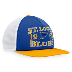 St. Louis Blues Fanatics Heritage Vintage Foam Front Trucker Snapback Hat - Blue/Gold Hats
