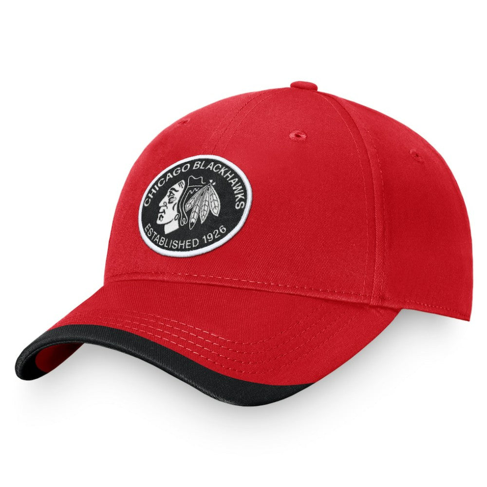 Chicago Blackhawks Fanatics Fundamental Adjustable Hat - Red Hats