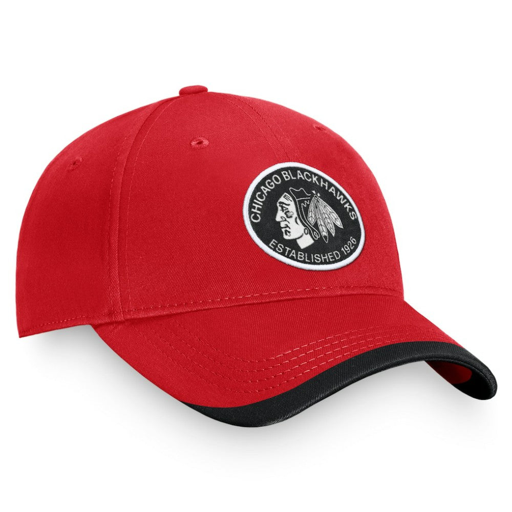 Chicago Blackhawks Fanatics Fundamental Adjustable Hat - Red Hats