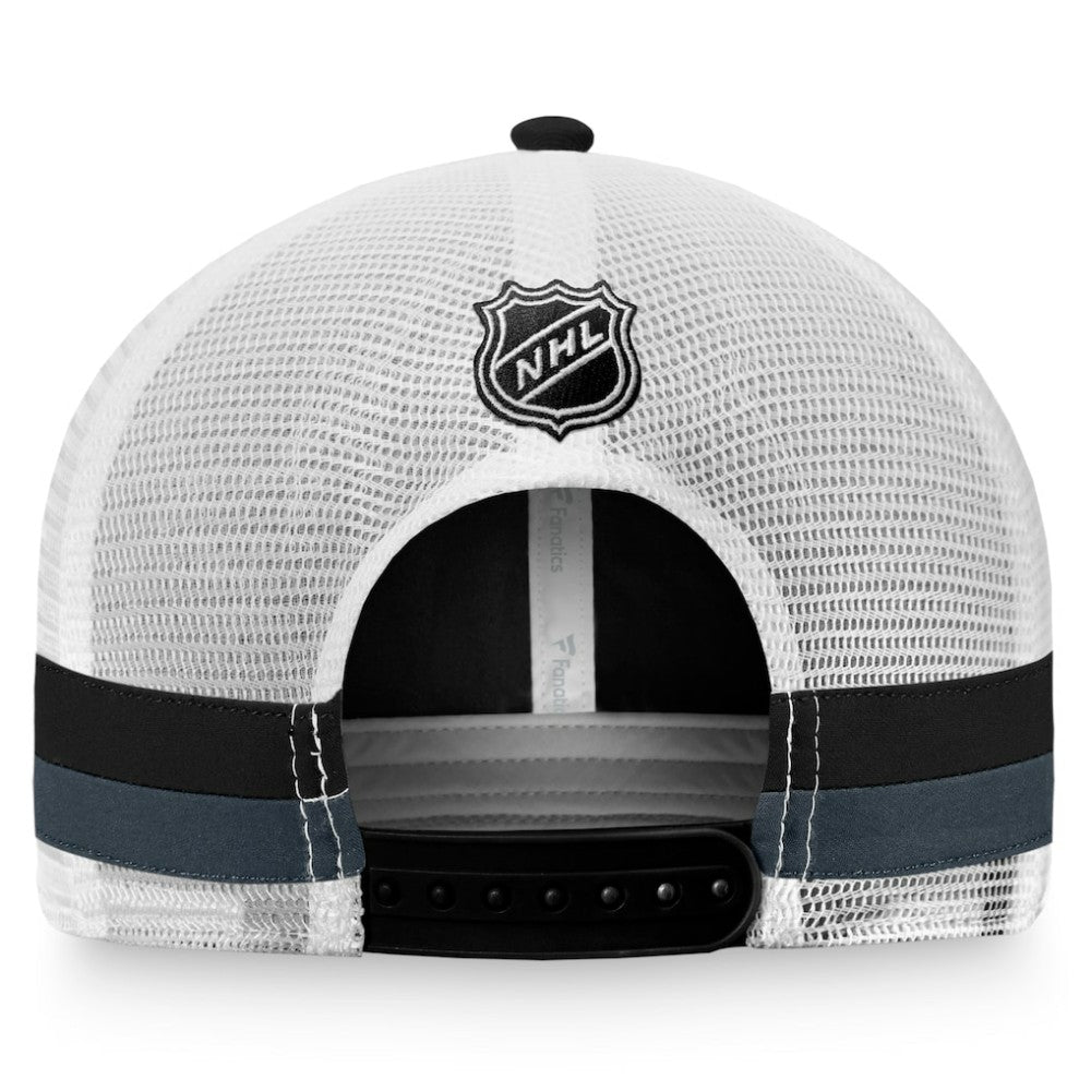 Vegas Golden Knights Fanatics Fundamental Striped Trucker Adjustable Hat - Black/White Hats