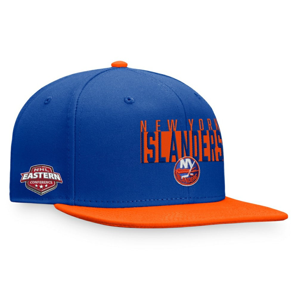 New York Islanders Fanatics Fundamental Colorblocked Snapback Hat - Royal/Orange Hats