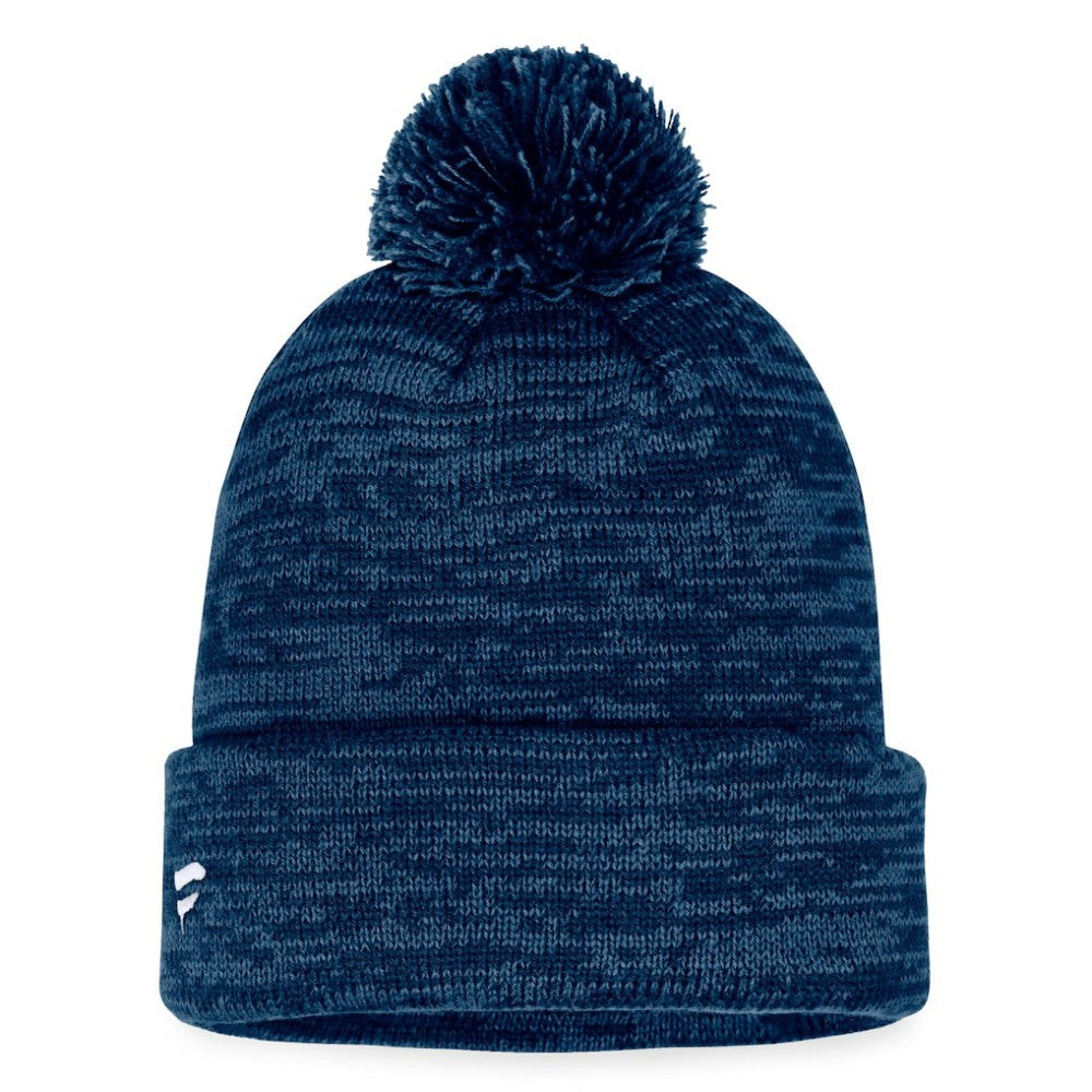 Seattle Kraken Fanatics Fundamental Cuffed Knit Hat with Pom - Deep Sea Blue Hats